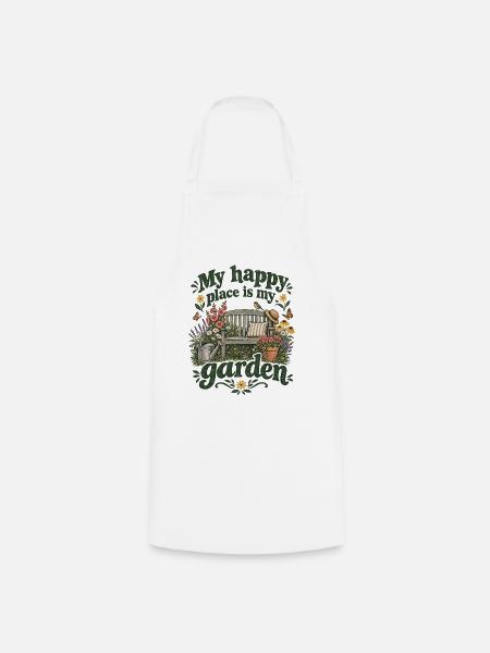 Gartenruhe: Garten Lover Geschenkidee - Kochschürze - Weiß