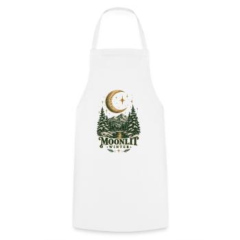 Mondbeschienener Winterwappen - Kochschürze - Weiß - Vorne - AI Model Male 185 dark (185cm)