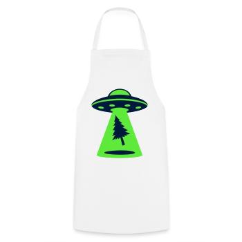 Ufo Entfuehrung Wald Logo - Kochschürze - Weiß - Vorne - AI Model Male 185 dark (185cm)