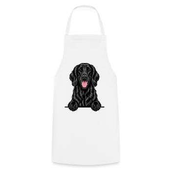 Flat Coated Retriever - Kochschürze - Weiß - Vorne - AI Model Male 185 dark (185cm)