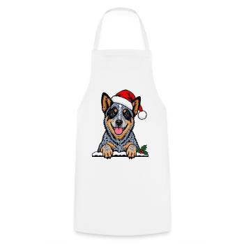 Weihnachten Australian Cattle Dog - Kochschürze - Weiß - Vorne - AI Model Male 185 dark (185cm)