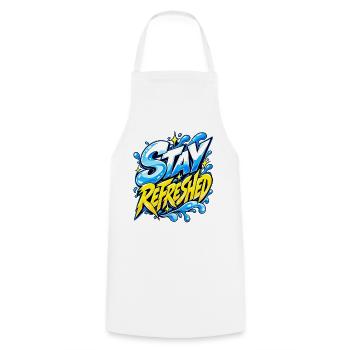 Stay Refreshed Splash - Kochschürze - Weiß - Vorne - AI Model Male 185 dark (185cm)