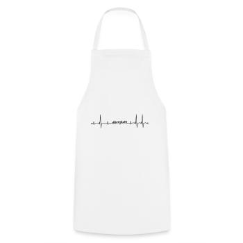 ecg spaghetti heartbeat - Cooking Apron - white - Front - AI Model Male 185 dark (185cm)