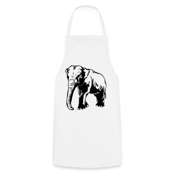 Elefant - Elephant - Cooking Apron - white - Front - AI Model Male 185 dark (185cm)