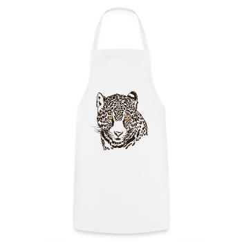 Jaguar Face Graphic Cool Big Cat Wild Animal Lover - Cooking Apron - white - Front - AI Model Male 185 dark (185cm)