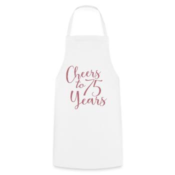 Vive les 75 ans du 75e anniversaire - Tablier de cuisine - blanc - Devant - AI Model Male 185 dark (185cm)