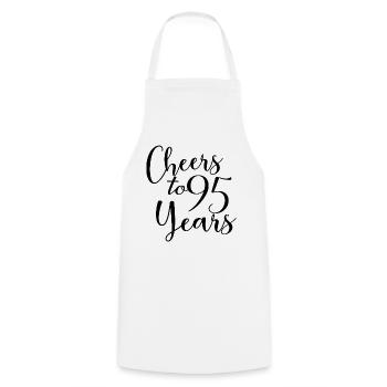 Cheers To 95 Years 95th Birthday Anniversary - Cooking Apron - white - Front - AI Model Male 185 dark (185cm)