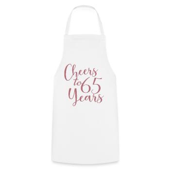 Vive 65 ans 65e anniversaire - Tablier de cuisine - blanc - Devant - AI Model Male 185 dark (185cm)