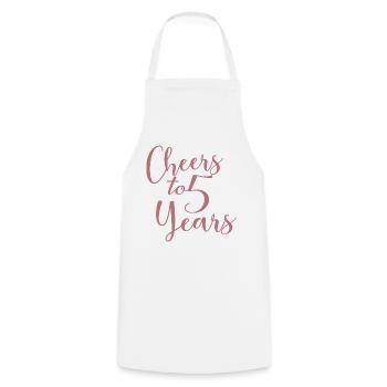 Vive le 5e anniversaire de 5 ans - Tablier de cuisine - blanc - Devant - AI Model Male 185 dark (185cm)