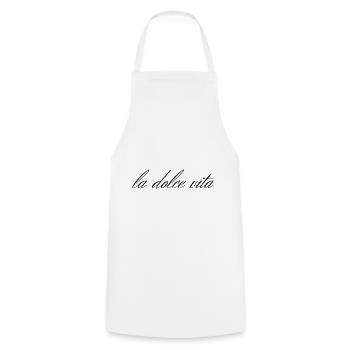 La Dolce Vita – The Italian Way of Life - Cooking Apron - white - Front - AI Model Male 185 dark (185cm)