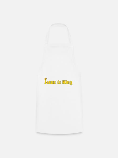 Jesus is King (love) - King, God, Christian - Cooking Apron - white