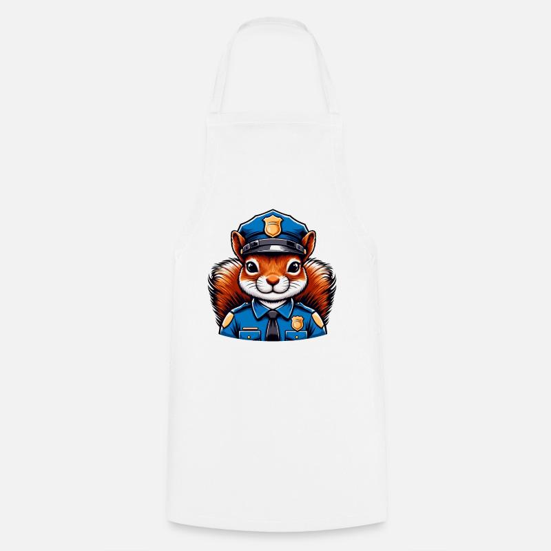 Officer Eichhörnchen - Kochschürze - Weiß