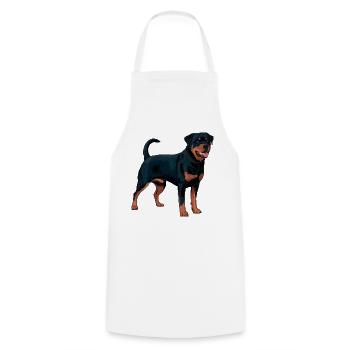 I love Rottweiler – Ich liebe Rottweiler - Kochschürze - Weiß - Vorne - AI Model Male 185 dark (185cm)