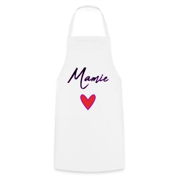 MAMIE. MAMAN. GRAND-MERE. FÊTE DES MÈRES - Tablier de cuisine - blanc - Devant - AI Model Male 185 dark (185cm)