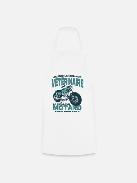 Le meilleur motard et le meilleur vétérinaire - Tablier de cuisine - blanc
