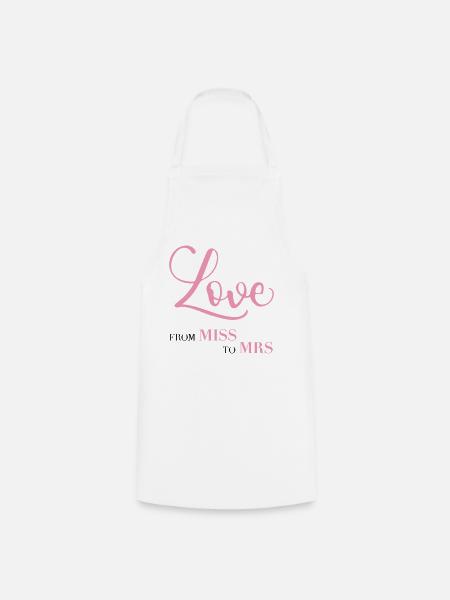 JGA From Miss to Mrs Bachelorette Party Bride - Cooking Apron - white
