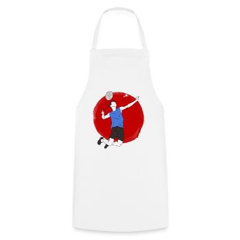 Badminton Player Sport Badminton I Gift - Cooking Apron - white - Front - AI Model Male 185 dark (185cm)