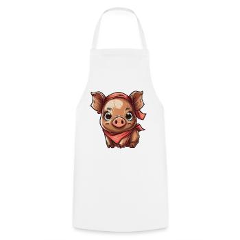 Pig with bandana - Cooking Apron - white - Front - AI Model Male 185 dark (185cm)