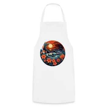 Surf Vibes: Vintage Retro Surfing Illustration - Cooking Apron - white - Front - AI Model Male 185 dark (185cm)