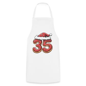 35 Number Christmas Cookie - Cooking Apron - white - Front - AI Model Male 185 dark (185cm)