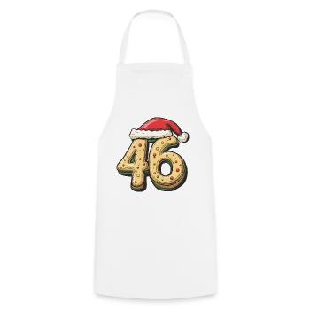 46 Number Christmas Cookie - Cooking Apron - white - Front - AI Model Male 185 dark (185cm)