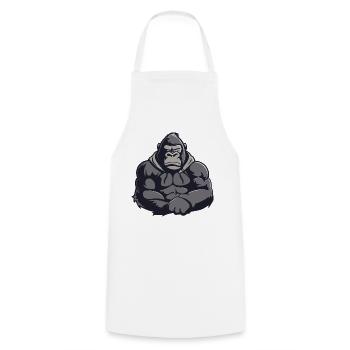 Gorilla Comic - Cooking Apron - white - Front - AI Model Male 185 dark (185cm)