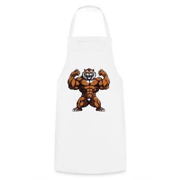 Tiger Muskeln Beast Martial Arts MMA - Kochschürze - Weiß - Vorne - AI Model Male 185 dark (185cm)