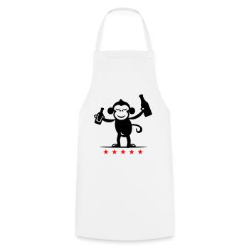 Bière de singe de fête - Tablier de cuisine - blanc - Devant - AI Model Male 185 dark (185cm)