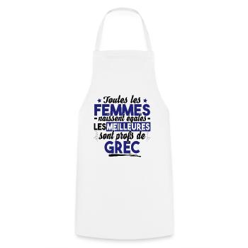 Prof Professeur Grec Métier Grèce Cadeau Noël - Tablier de cuisine - blanc - Devant - AI Model Male 185 dark (185cm)