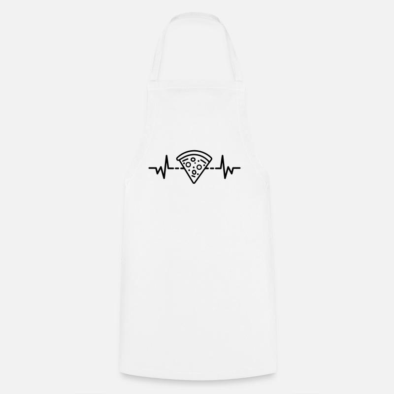Pizza Heartbeat Pizza Herzschlag - Cooking Apron - white