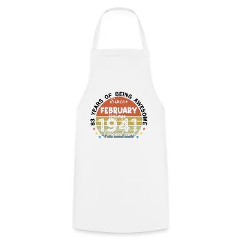 83 Years Old Made In 1941 Vintage February 1941 - Cooking Apron - white - Front - AI Model Male 185 dark (185cm)