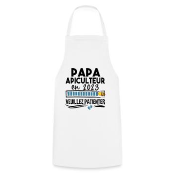 Papa 2023 Apiculteur Apiculture Cadeau Humour - Tablier de cuisine - blanc - Devant - AI Model Male 185 dark (185cm)
