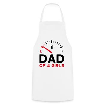 PAPA DE 4 FILLES FÊTE DES PÈRES - Tablier de cuisine - blanc - Devant - AI Model Male 185 dark (185cm)