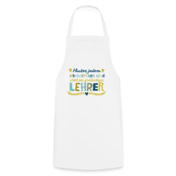 Grand professeur - Tablier de cuisine - blanc - Devant - AI Model Male 185 dark (185cm)