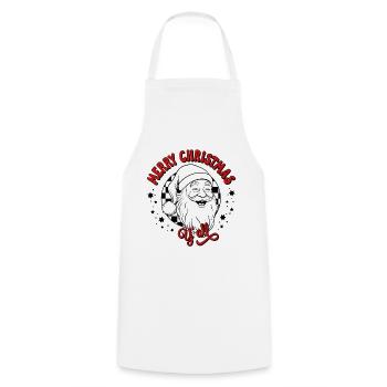Merry Christmas Ugly Christmas Sweater Santa Claus - Cooking Apron - white - Front - AI Model Male 185 dark (185cm)