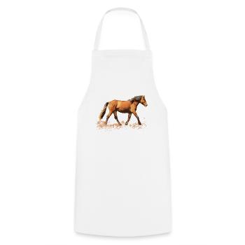 Équitation cheval chevaux fou cheval fou cavalier - Tablier de cuisine - blanc - Devant - AI Model Male 185 dark (185cm)