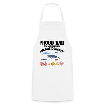 Proud Dad Microbiology Biology Biologist Sea - Cooking Apron - white - Front - AI Model Male 185 dark (185cm)