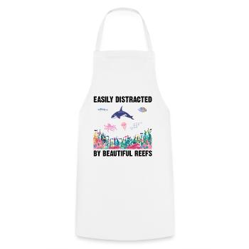 Reefs Ocean Sea Marine Biologist Diving Divers - Cooking Apron - white - Front - AI Model Male 185 dark (185cm)