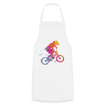 BMX Colorful Paint Graphic Biker Freestyle Racing - Tablier de cuisine - blanc - Devant - AI Model Male 185 dark (185cm)