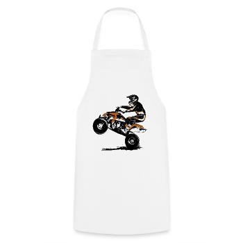 Quad Racing - ATV Racer - Tablier de cuisine - blanc - Devant - AI Model Male 185 dark (185cm)