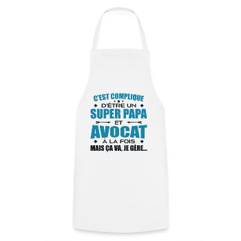 Super Papa und Anwalt - Humor Beruf Avocado Geschenk - Kochschürze - Weiß - Vorne - AI Model Male 185 dark (185cm)