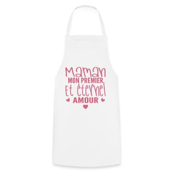 éternel amour cadeau maman - Tablier de cuisine - blanc - Devant - AI Model Male 185 dark (185cm)