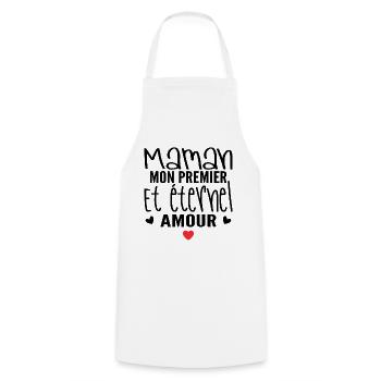 éternel amour cadeau maman - Tablier de cuisine - blanc - Devant - AI Model Male 185 dark (185cm)