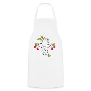Fille aux cerises - Tablier de cuisine - blanc - Devant - AI Model Male 185 dark (185cm)