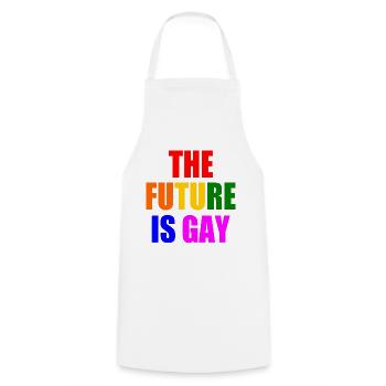 the future is gay - Cooking Apron - white - Front - AI Model Male 185 dark (185cm)