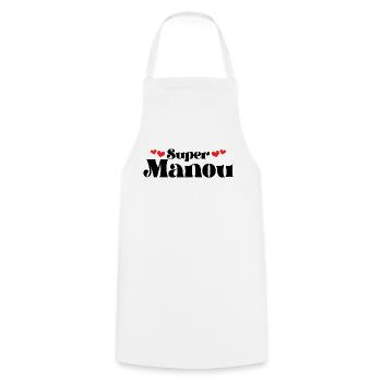 Maman Surnom Super Manou - Tablier de cuisine - blanc - Devant - AI Model Male 185 dark (185cm)