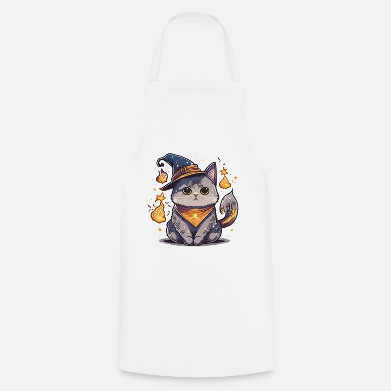 Assistant félin - Tablier de cuisine - blanc