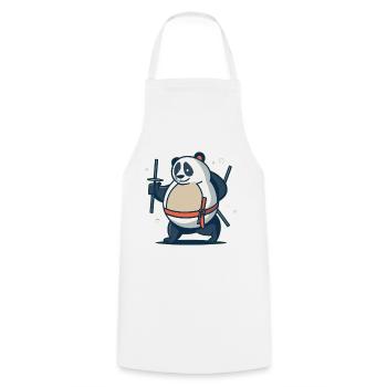 Panda - Kochschürze - Weiß - Vorne - AI Model Male 185 dark (185cm)