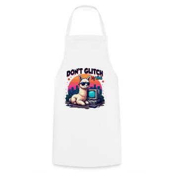 Don't Glitch my Vibe - Retro Gaming Alpaka - Kochschürze - Weiß - Vorne - AI Model Male 185 dark (185cm)