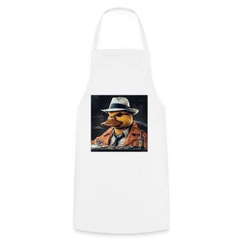 Detective Duck Hard Day Cute duck lover design - Cooking Apron - white - Front - AI Model Male 185 dark (185cm)